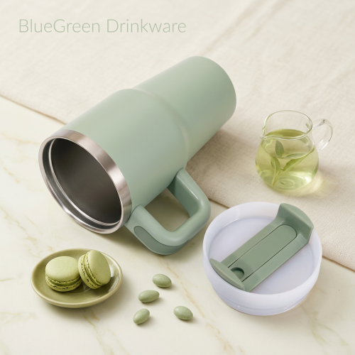 20oz Stainless Steel Tumbler with Handle and Straw Lid
