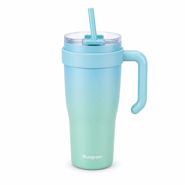 20oz Stainless Steel Tumbler with Handle and Straw OEM