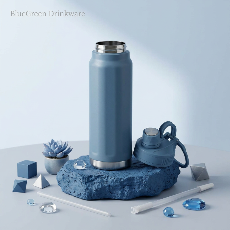 800ml Octagonal Vacuum Flask with Interchangeable Lids