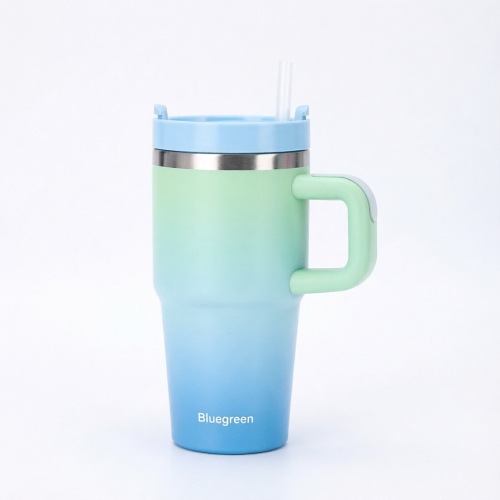 14oz Stainless Steel Tumbler with Handle and Straw Lid