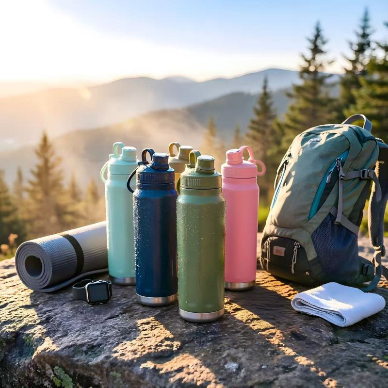 800ml Octagonal Vacuum Flask with Interchangeable Lids