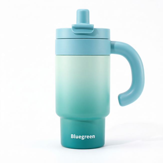 850ml 304 Stainless Steel Leakproof Water Bottle With Large Handle And Dual Drinking Lid
