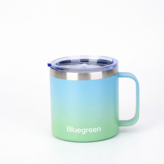 14oz Stainless Steel Coffee Mug with Hollow Handle and Lid 14oz Stainless Steel Coffee Mug with Hollow Handle and Lid