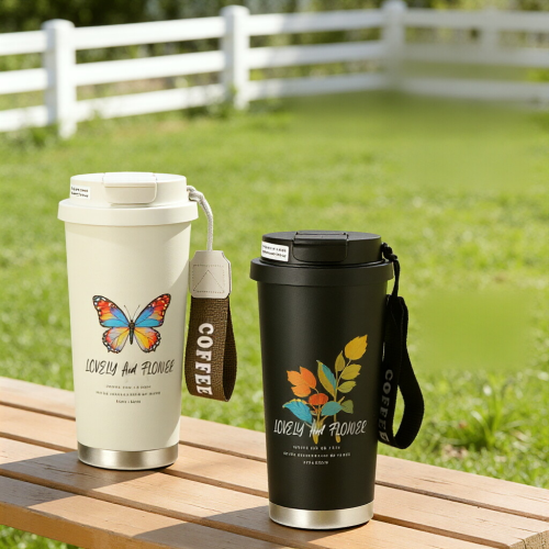 500ml Dual-Spout 304 Stainless Steel Water Bottle OEM