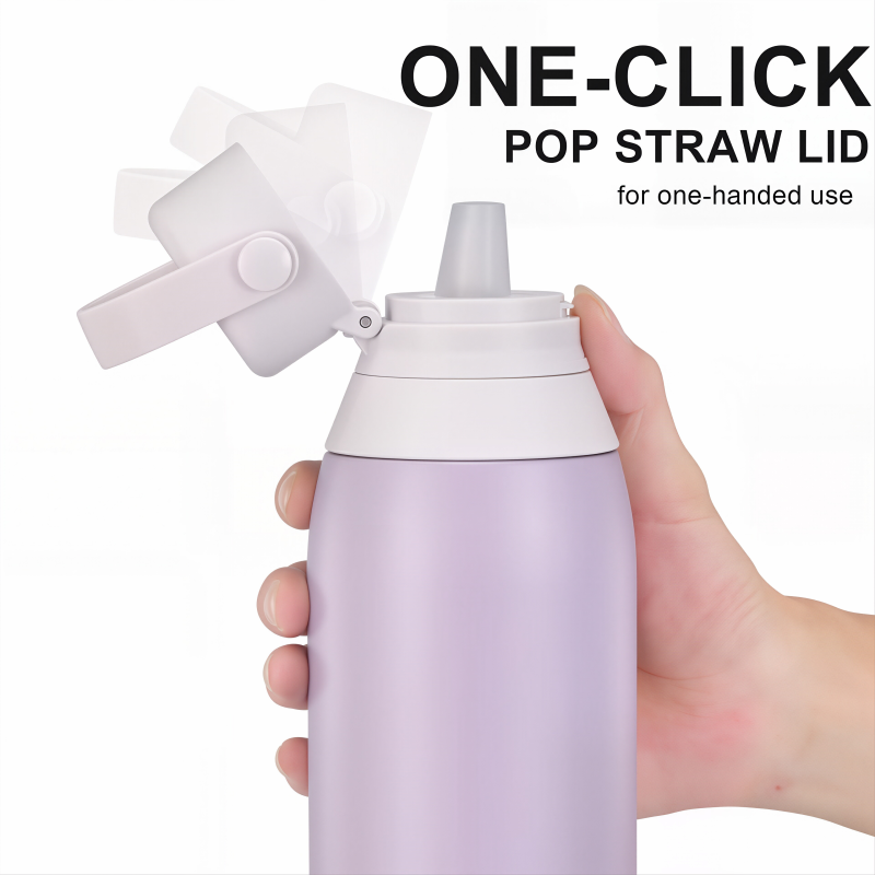 500ml Handle Bounce Lid Leakproof Stainless Steel Sports Flask OEM