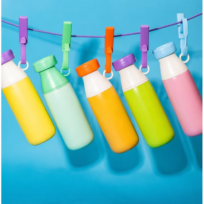 500ml Stainless Steel Milk Bottle with Straw and Strap OEM