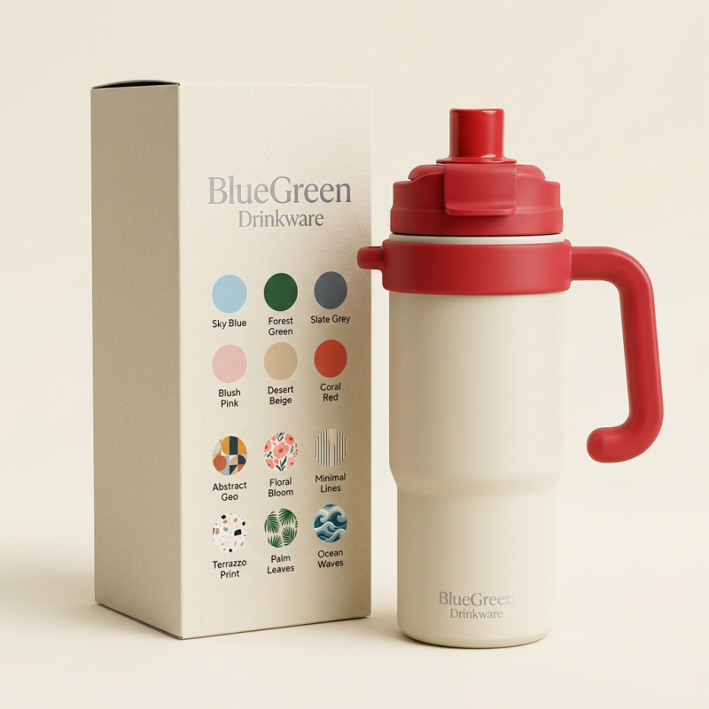 850ml Car Cup Holder Tumbler with Handle and Straw OEM