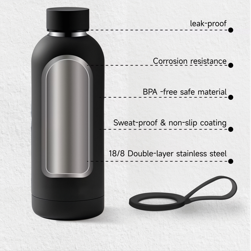 500ml Rounded Small Mouth Stainless Steel Water Bottle