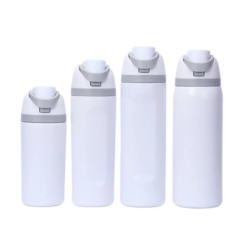24oz Stainless Steel Bottle with Pop-Up Lid & Hidden Handle