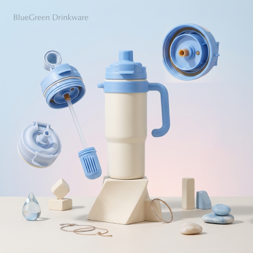 850ml Car Cup Holder Tumbler with Handle and Straw OEM