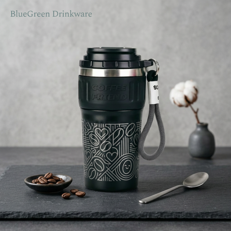 500ml Ceramic Lined Stainless Steel Coffee Cup OEM