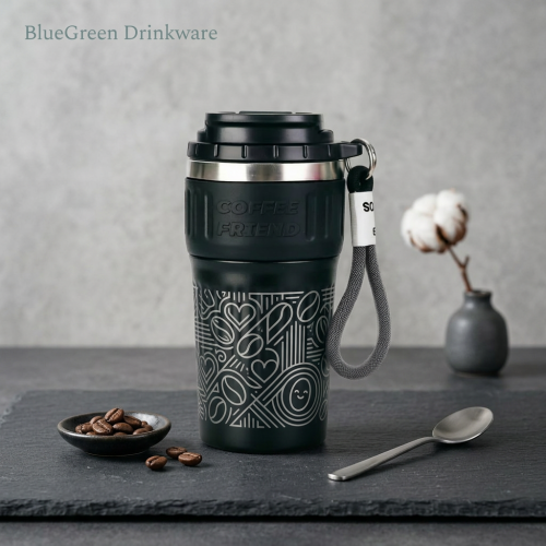 500ml Ceramic Lined Stainless Steel Coffee Cup OEM