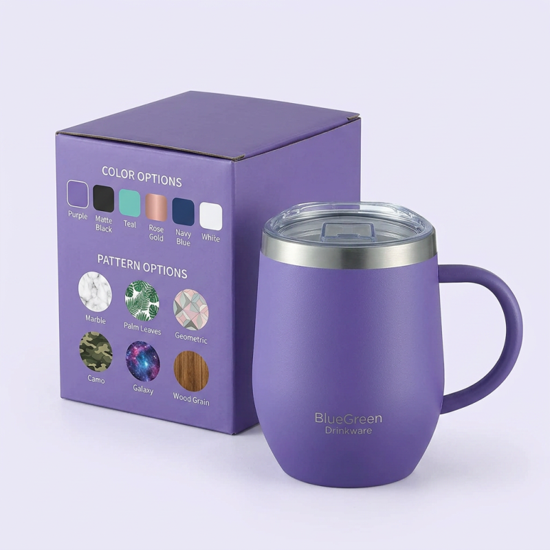 360ml Egg-Shaped Stainless Steel Coffee Cup with Handle