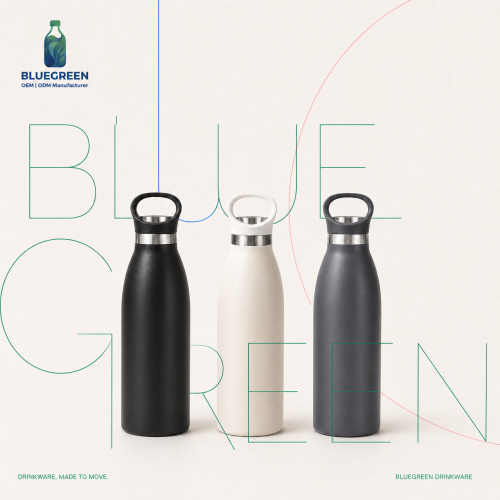 500ml Vacuum Milk Bottle with Carry Loop | Bluegreen