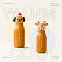 450ml Animal Head Stainless Steel Bottle | Bluegreen