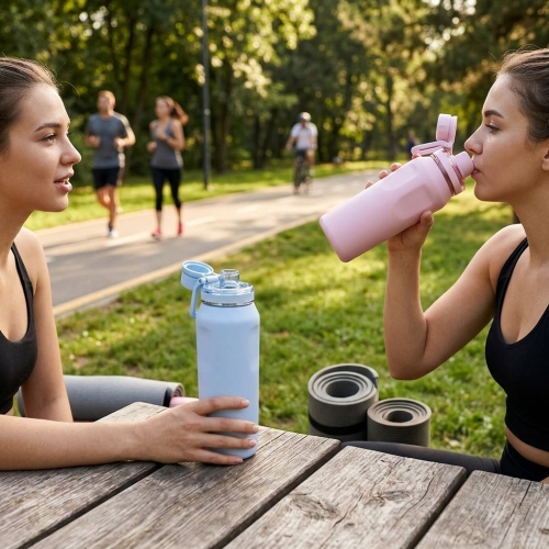 650ml Contoured Stainless Steel Vacuum Water Bottle