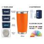 20oz Stainless Steel Coffee Cup with Optional Lids
