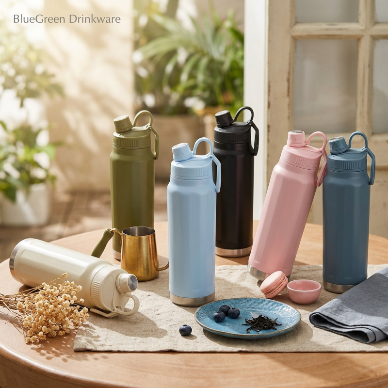 800ml Octagonal Vacuum Flask with Interchangeable Lids