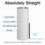 20oz 600ml Straight Coffee Cup with Sliding Lid for UV Print