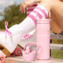 500ml 304 Stainless Steel Leakproof Water Bottle With Carry Handle And Spout Lid