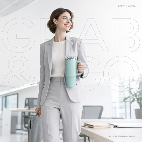30oz/900ml Stainless Steel Car Tumbler OEM | Bluegreen
