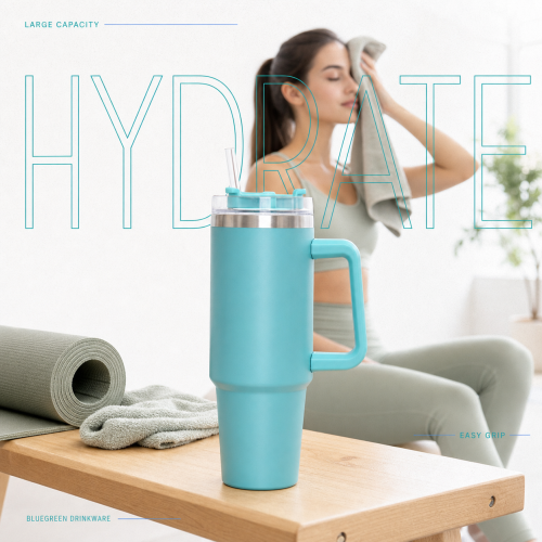 30oz/900ml Stainless Steel Car Tumbler OEM | Bluegreen