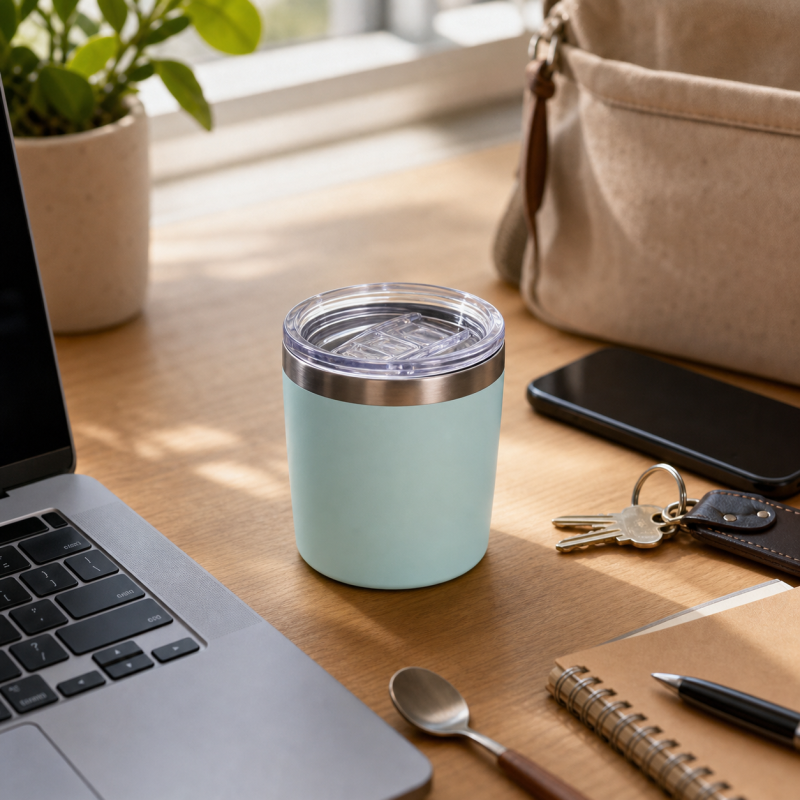 240ml/8oz Custom Leakproof Stainless Steel Cup | Bluegreen