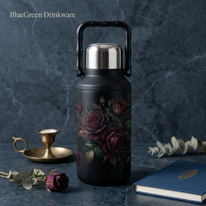 1000ml 316L Stainless Steel Vacuum Jug with Bamboo Handle