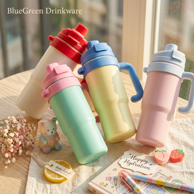 850ml Car Cup Holder Tumbler with Handle and Straw OEM