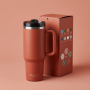 40oz Stainless Steel Tumbler with Changeable Lids & Handles