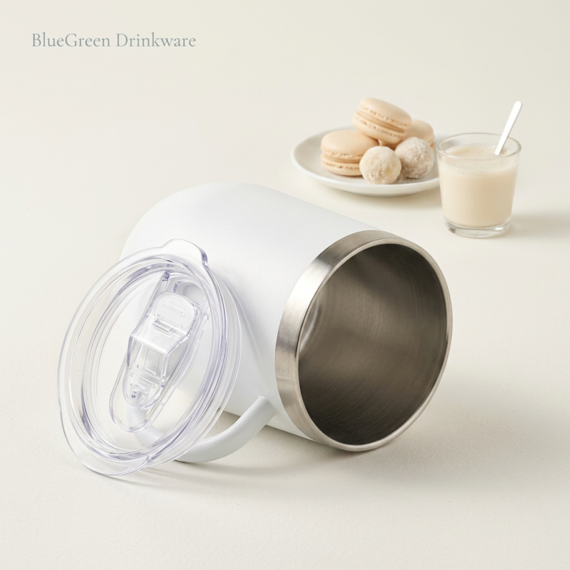 360ml Egg-Shaped Stainless Steel Coffee Cup with Handle