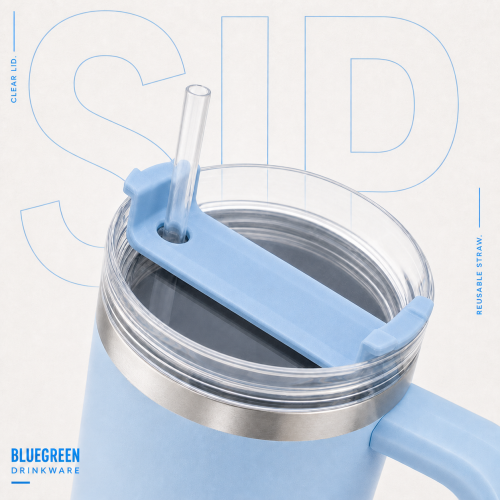 30oz/900ml Stainless Steel Car Tumbler OEM | Bluegreen
