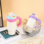 850ml 304 Stainless Steel Leakproof Water Bottle With Large Handle And Dual Drinking Lid