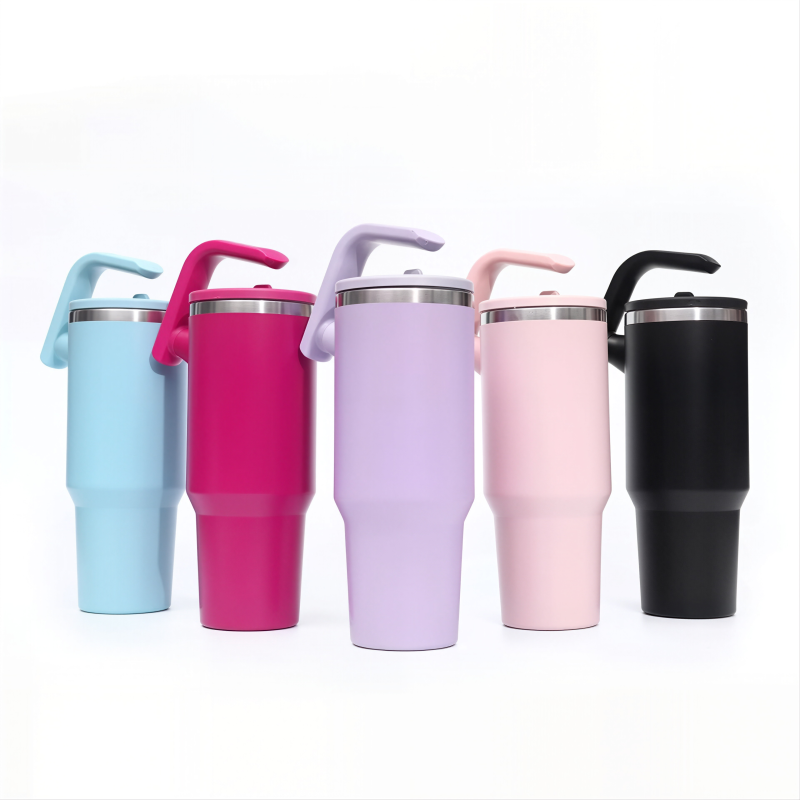 40oz Stainless Steel Tumbler with Rotating Handle