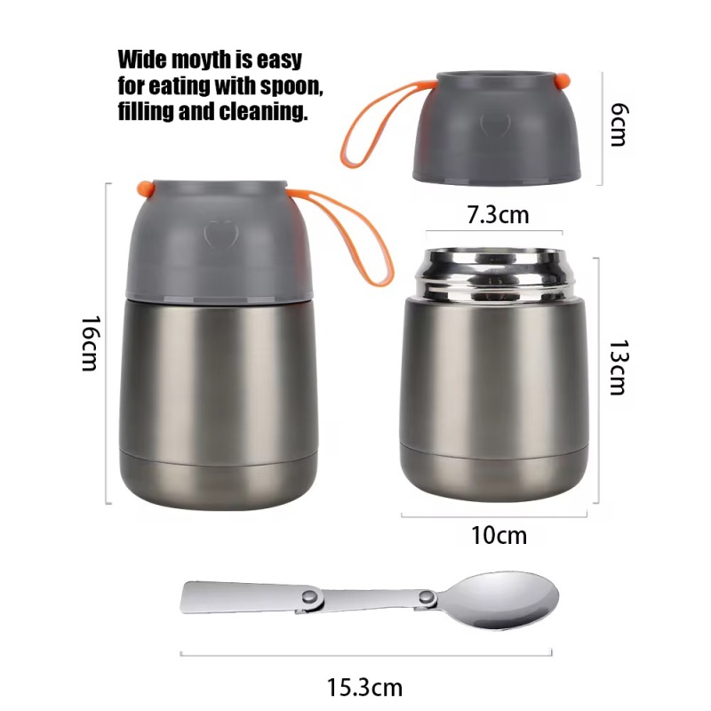 450ml Thermal Food Jar with Carry Strap & Spoon | OEM