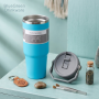 30oz Car Cup Holder Tumbler with Handle and Optional Lids