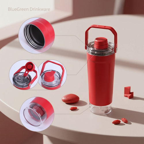 600ml 304 Stainless Steel Shaker Bottle with Tea Infuser OEM