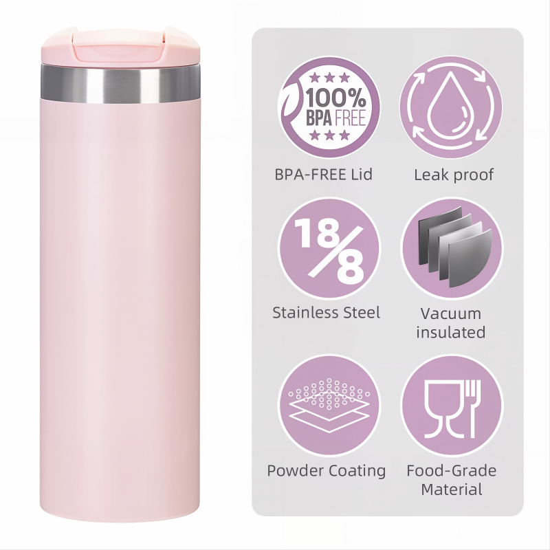 350ml Stainless Steel Water Bottle with One-Touch Flip Lid