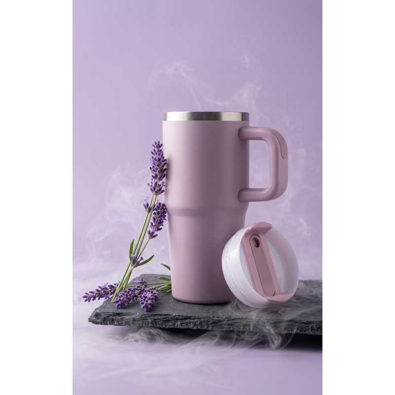 14oz Stainless Steel Tumbler with Handle and Straw Lid
