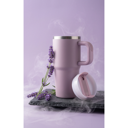 14oz Stainless Steel Tumbler with Handle and Straw Lid