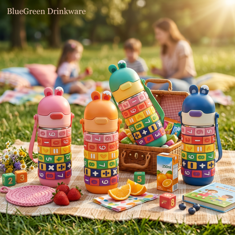 420ml Kids Math Game Stainless Steel Water Bottle OEM