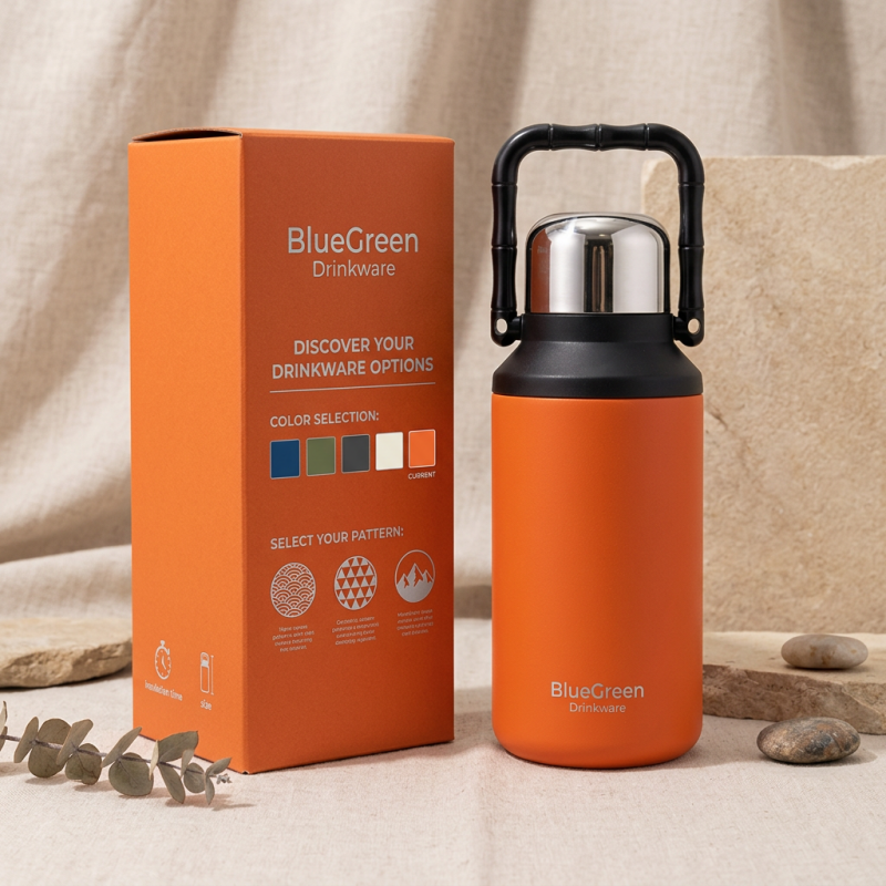 1000ml 316L Stainless Steel Vacuum Jug with Bamboo Handle