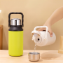 1000ml 316L Stainless Steel Vacuum Jug with Bamboo Handle