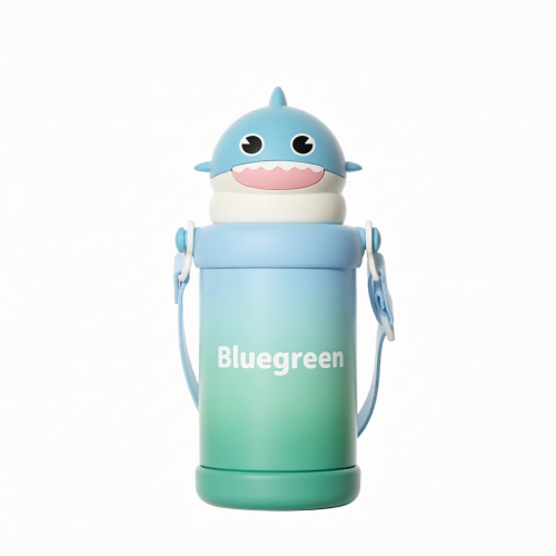 550ml Shark Pop-Up Lid Stainless Steel Kids Bottle OEM