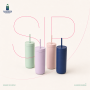 500ml Compact Stainless Steel Straw Tumbler | Bluegreen