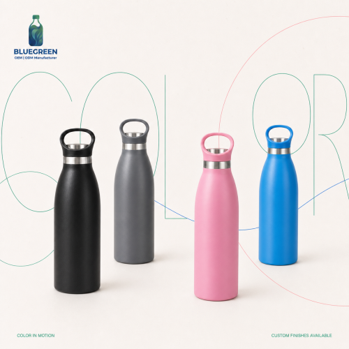 500ml Vacuum Milk Bottle with Carry Loop | Bluegreen