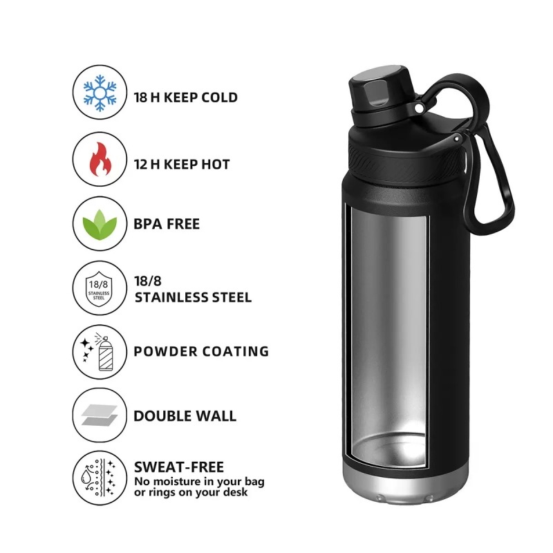 800ml Octagonal Vacuum Flask with Interchangeable Lids