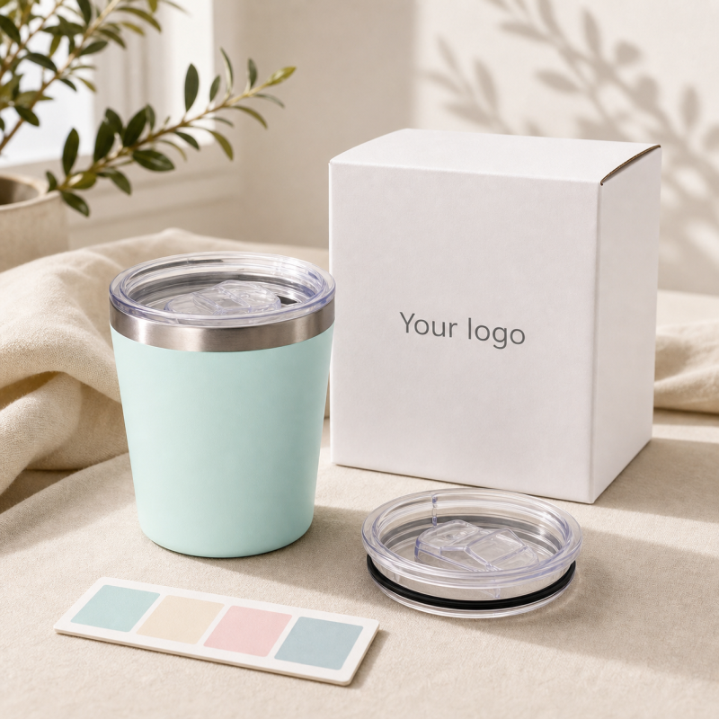 240ml/8oz Custom Leakproof Stainless Steel Cup | Bluegreen
