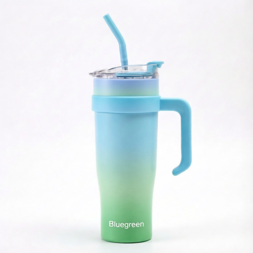 40oz Dual-Drink Stainless Steel Tumbler with Handle
