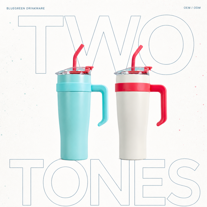 40oz Dual-Drink Stainless Steel Tumbler with Handle